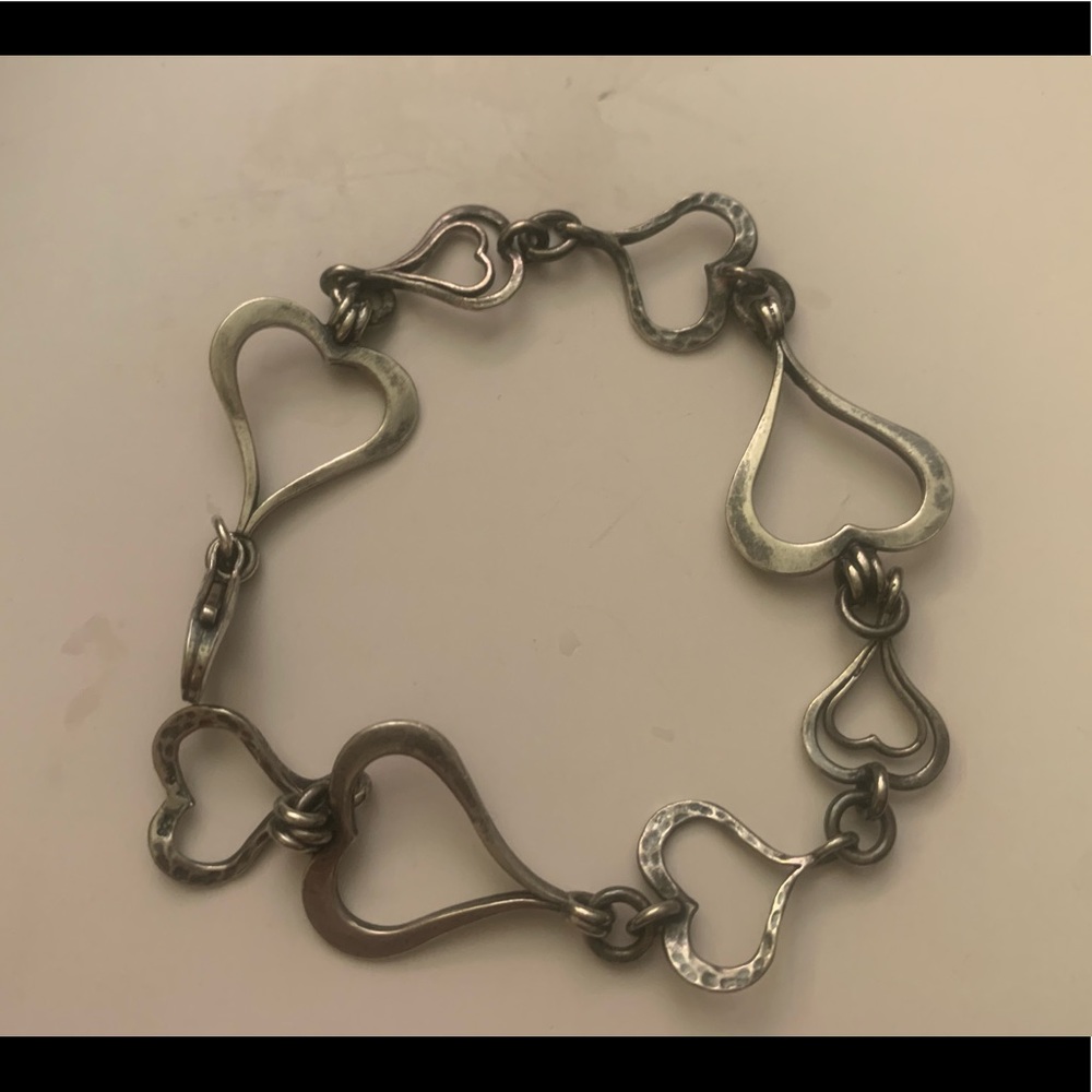 * Silpada Sterling Silver SPREAD THE LOVE Heart Link Bracelet B1791 *